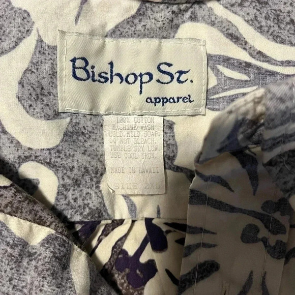 Bishop St Apparel  Men 1/4 button Shirt Floral Hawaiian 🌺 - Picture 2 of 2